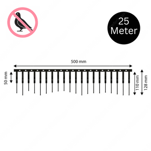 Schwarze PV-Spikes aus Edelstahl in 110 mm und 128 mm Höhe – effektive Taubenabwehr-Spikes zur professionellen Vogelabwehr. Schützen zuverlässig vor Tauben, Möwen und anderen Vögeln auf Balkonen, Fensterbänken, Dachrinnen und Fassaden. Rostfrei, langlebig, witterungsbeständig und einfach zu montieren – ideal für private und gewerbliche Gebäude.