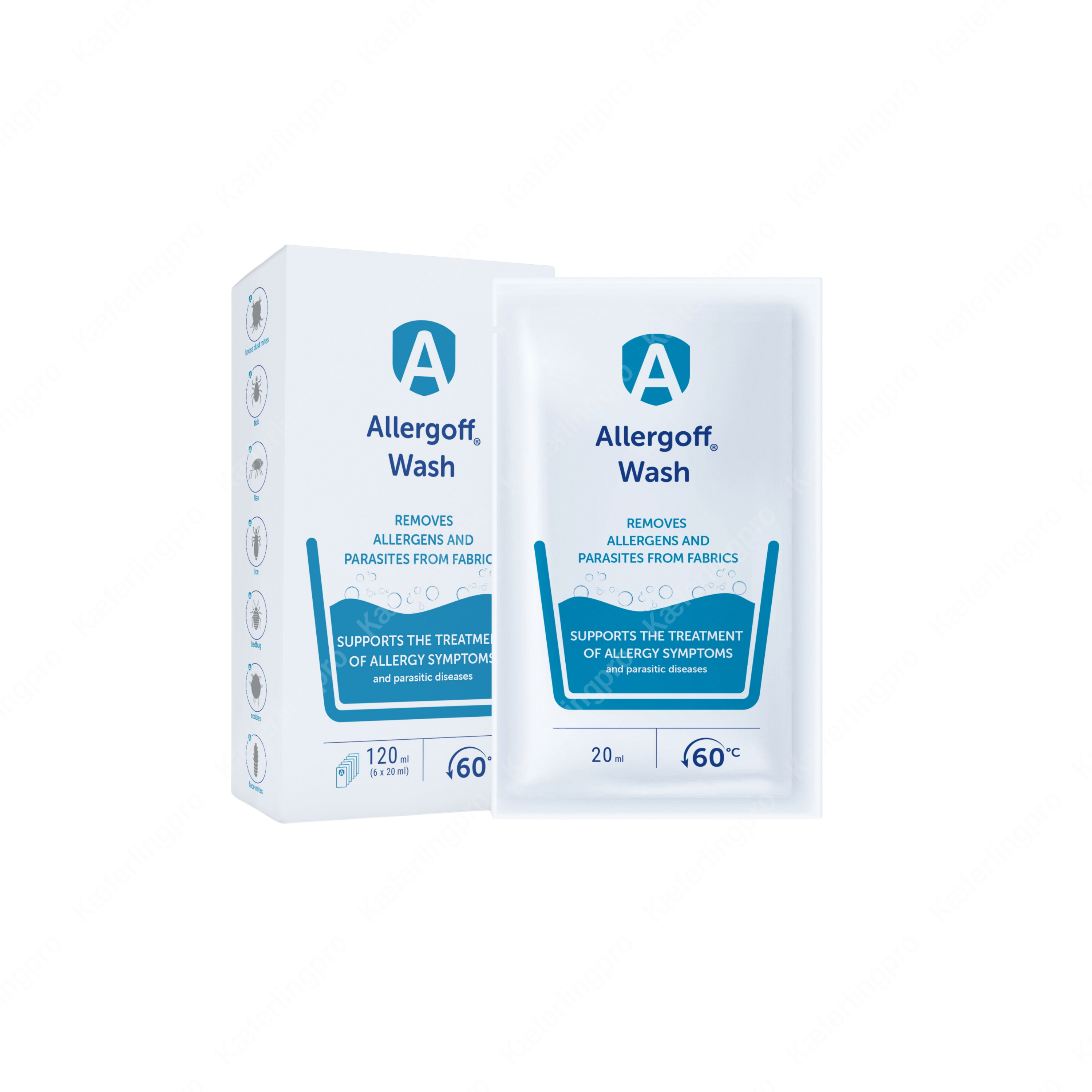 Allergoff Wash – 1 Packung (6x 20 ml Beutel) – Anti-Milbenwaschmittel gegen Allergene & Parasiten