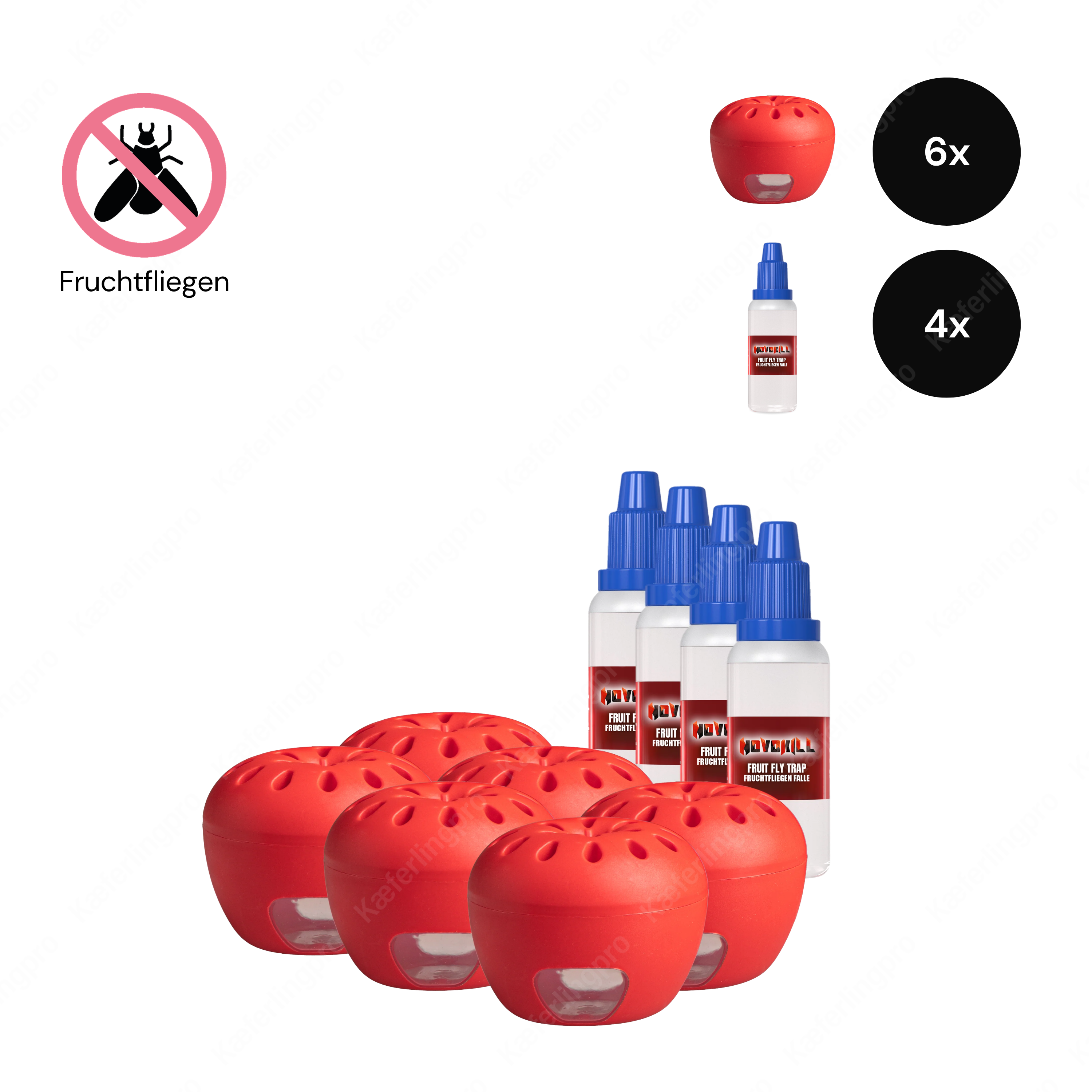 Trampa para moscas de la fruta nk: 12 trampas + 3 atrayentes de 100 ml en un set