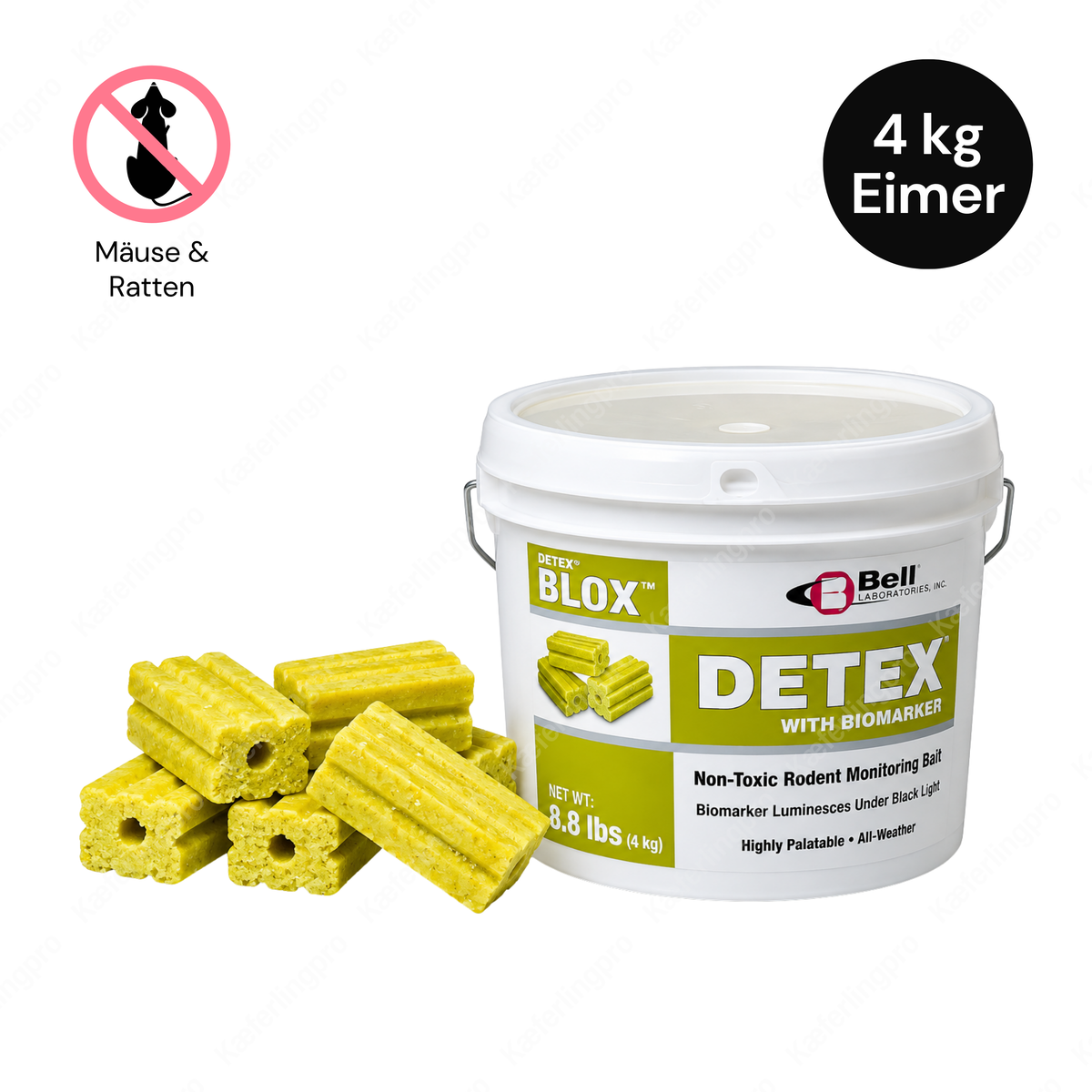Detex® Blox™ 20 g - cebo de monitoreo sin veneno para ratas y ratones