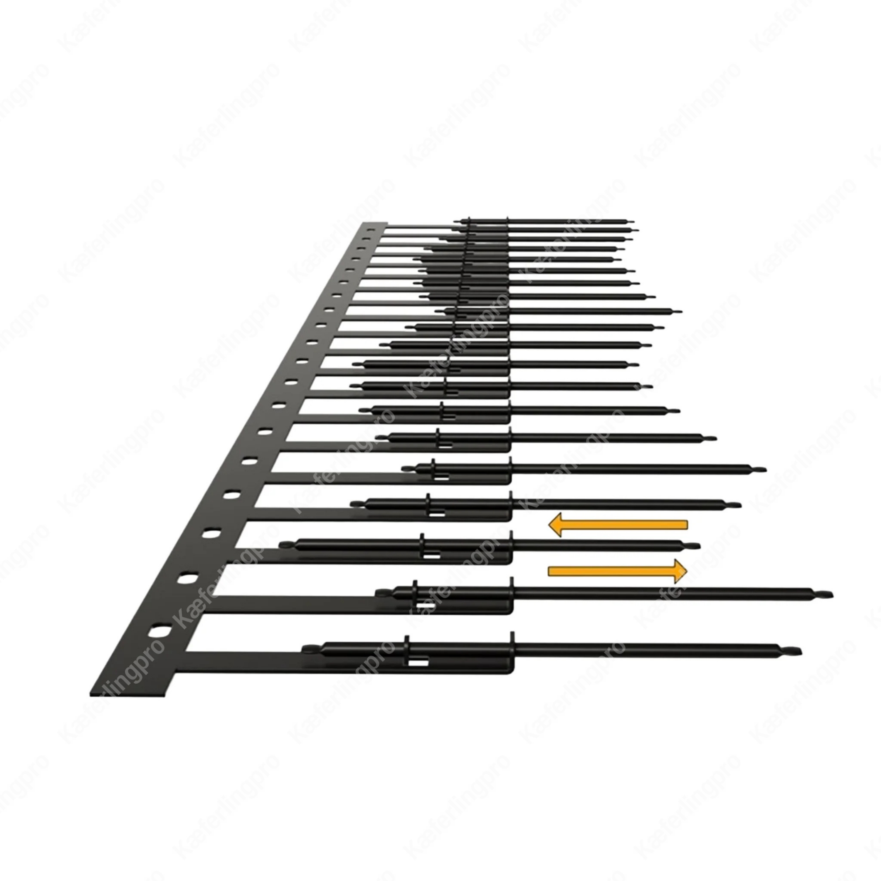 SolarSpine PV-Spikes in black made of stainless steel – self-adjusting – 0.5 m element