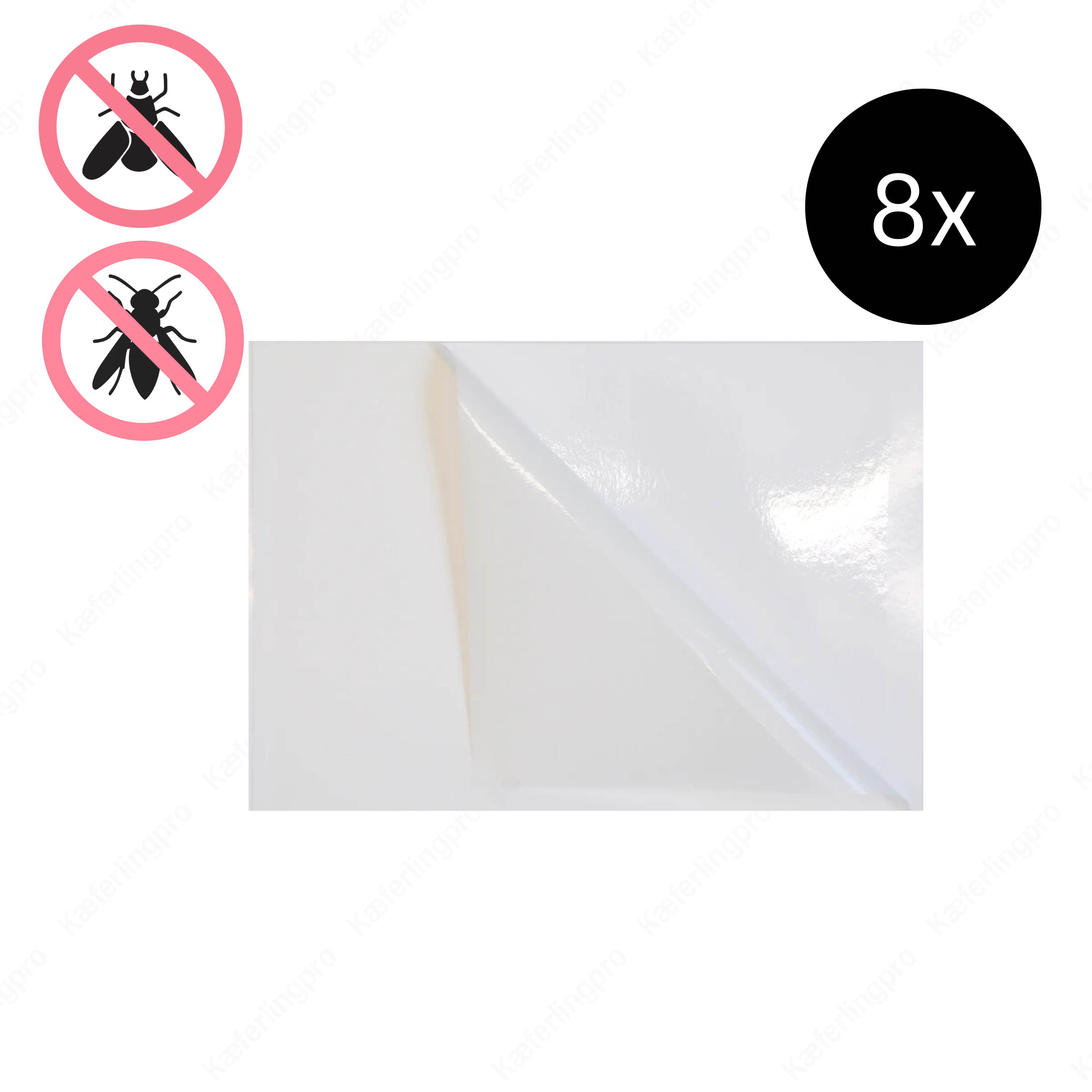 Ersatz-Klebefolie für Fliegenfänger 3003 LED – 8er-Set, hygienische Insektenbekämpfung ohne Chemie