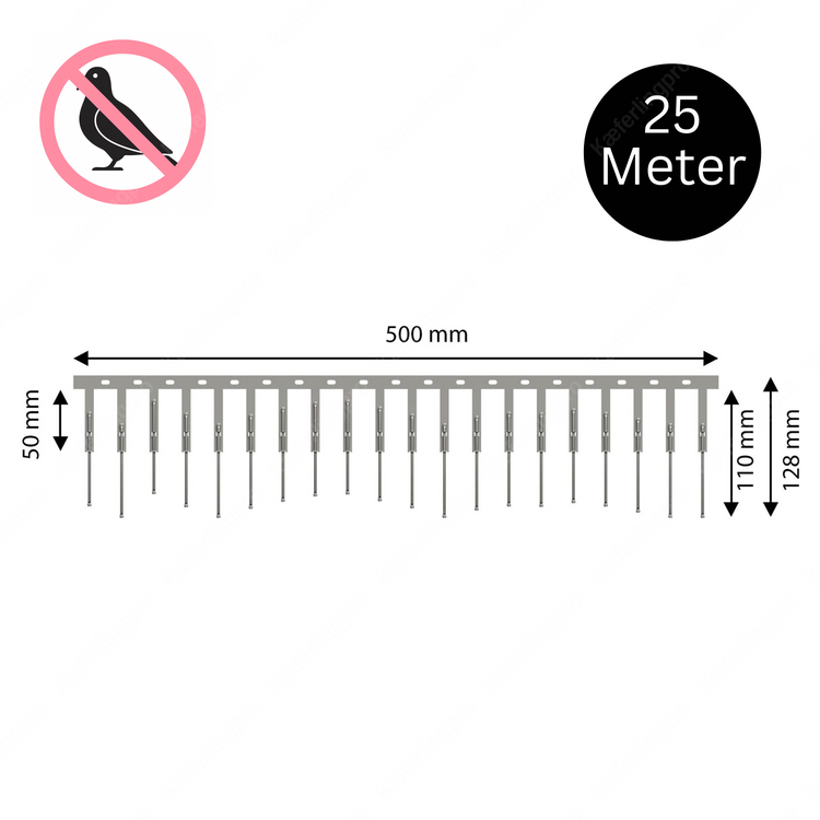 PV-Spikes aus Edelstahl in 110 mm und 128 mm Höhe – hochwertige Taubenabwehr-Spikes zur wirksamen Vogelabwehr. Effektiver Schutz vor Tauben, Möwen und anderen Vögeln auf Balkonen, Dachrinnen, Fensterbänken und Fassaden. Rostfrei, langlebig und leicht zu montieren für privaten und gewerblichen Einsatz.