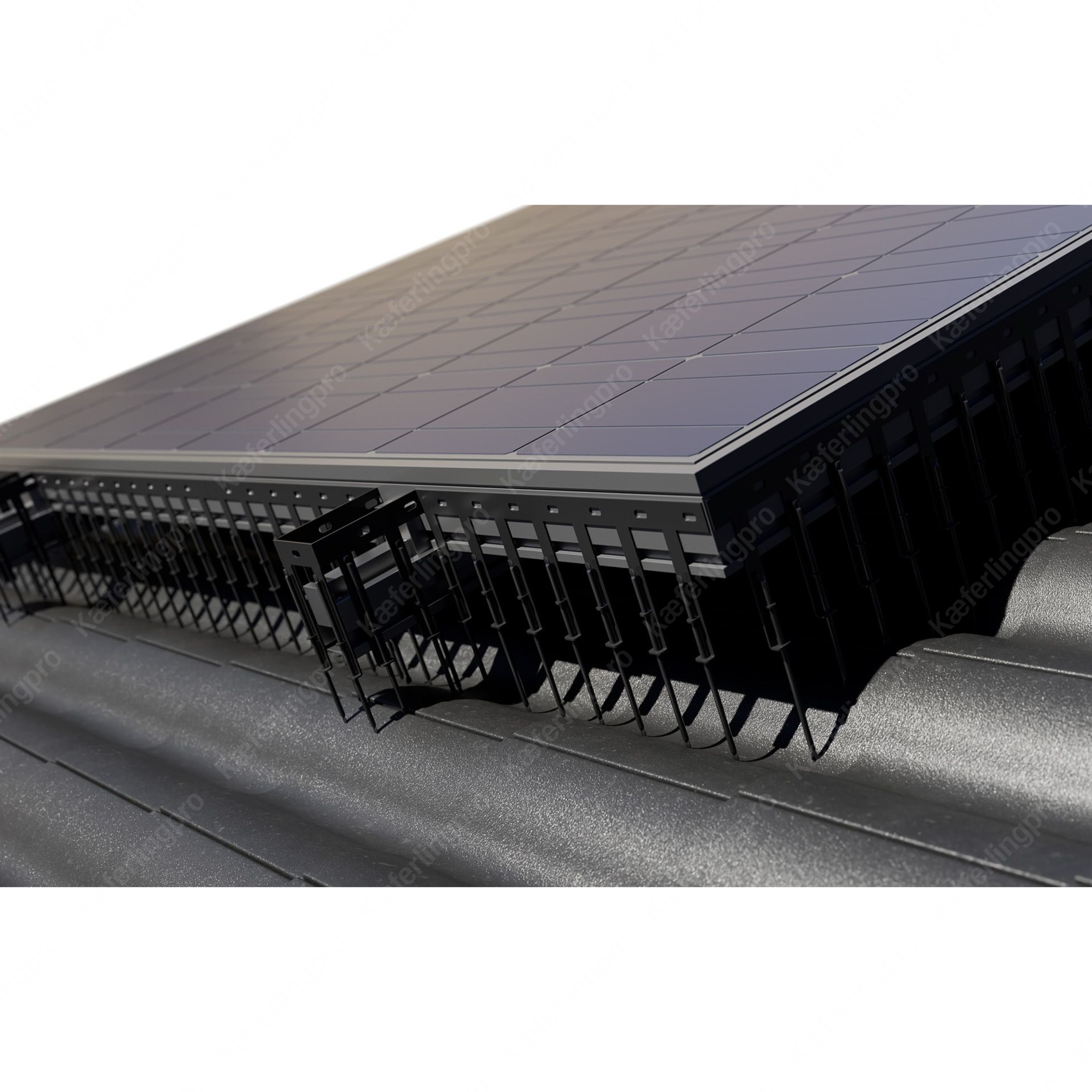 SolarSpine PV-Spikes schwarz aus Edelstahl – selbstjustierend – 25 m