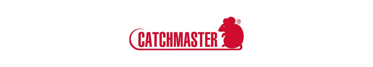 Das Catchmaster Logo zeigt in roter Farbe den Markennamen zusammen mit einer stilisierten Maus als Symbol. Catchmaster ist ein weltweit bekannter Hersteller von Schädlingsbekämpfungsprodukten, darunter Klebefallen, Monitore und Lösungen gegen Insekten und Nager. Das Logo steht für Qualität, Zuverlässigkeit und Innovation im Bereich der professionellen Schädlingskontrolle.