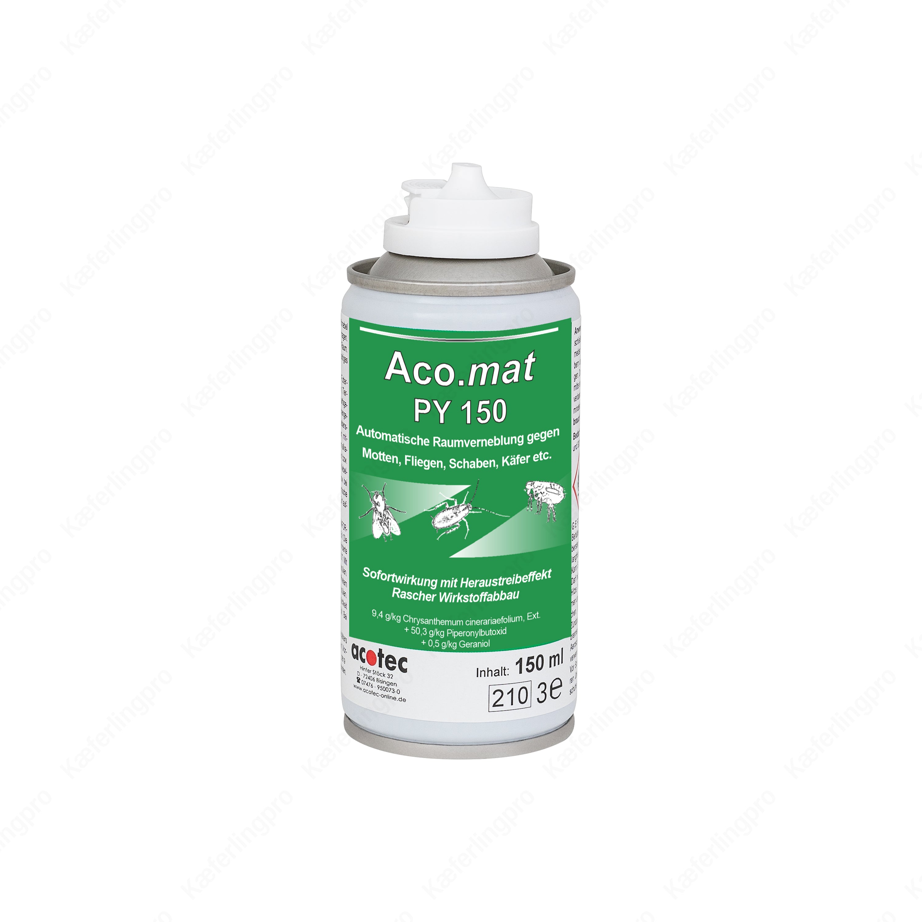 Selbstvernebler Aco.mat PY 150 – 150 ml Dose zur schnellen Bekämpfung von fliegenden & kriechenden Schädlingen in Gewerberäumen