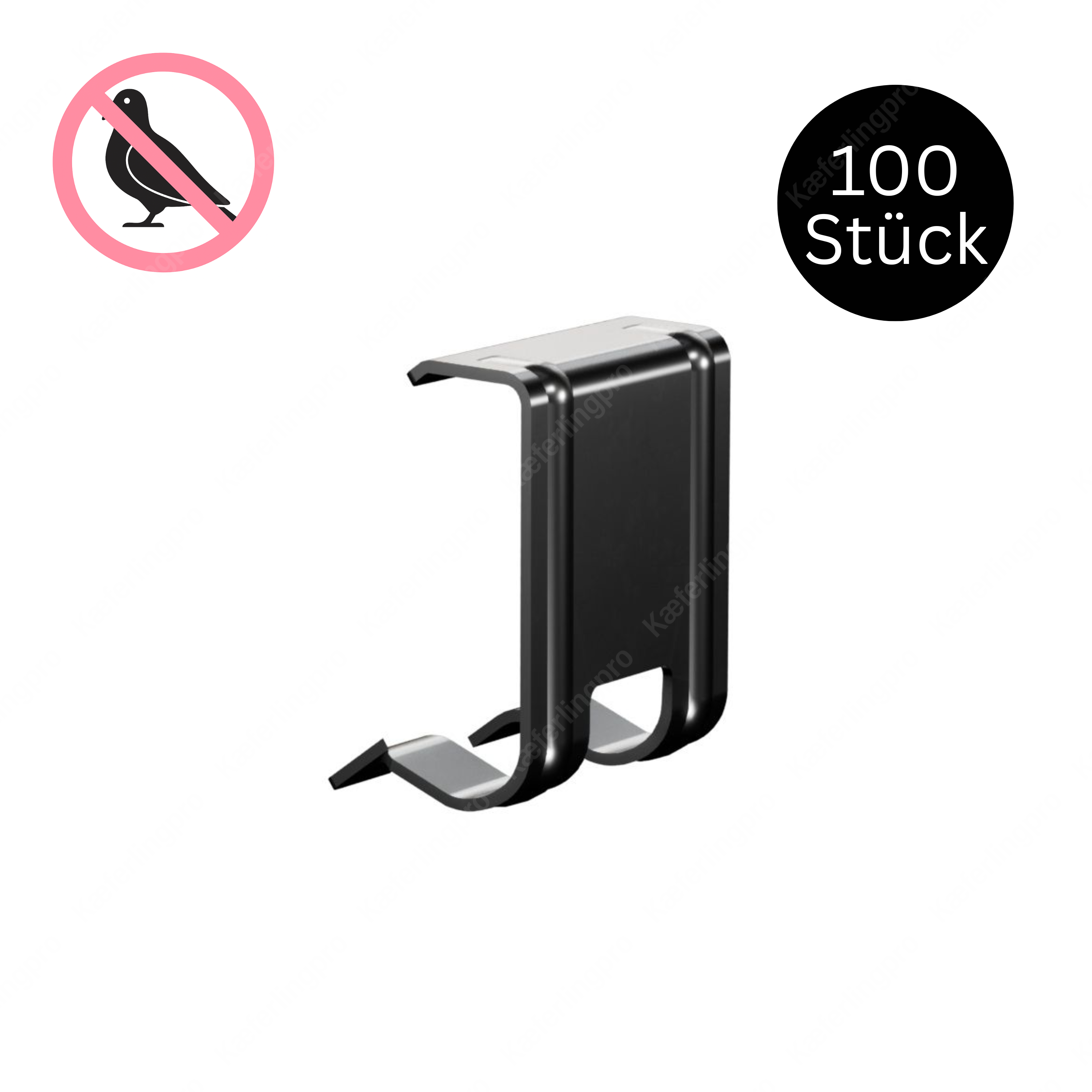 Clips in schwarz für SolarSpine aus Edelstahl - versch. Höhen - 100 Stück
