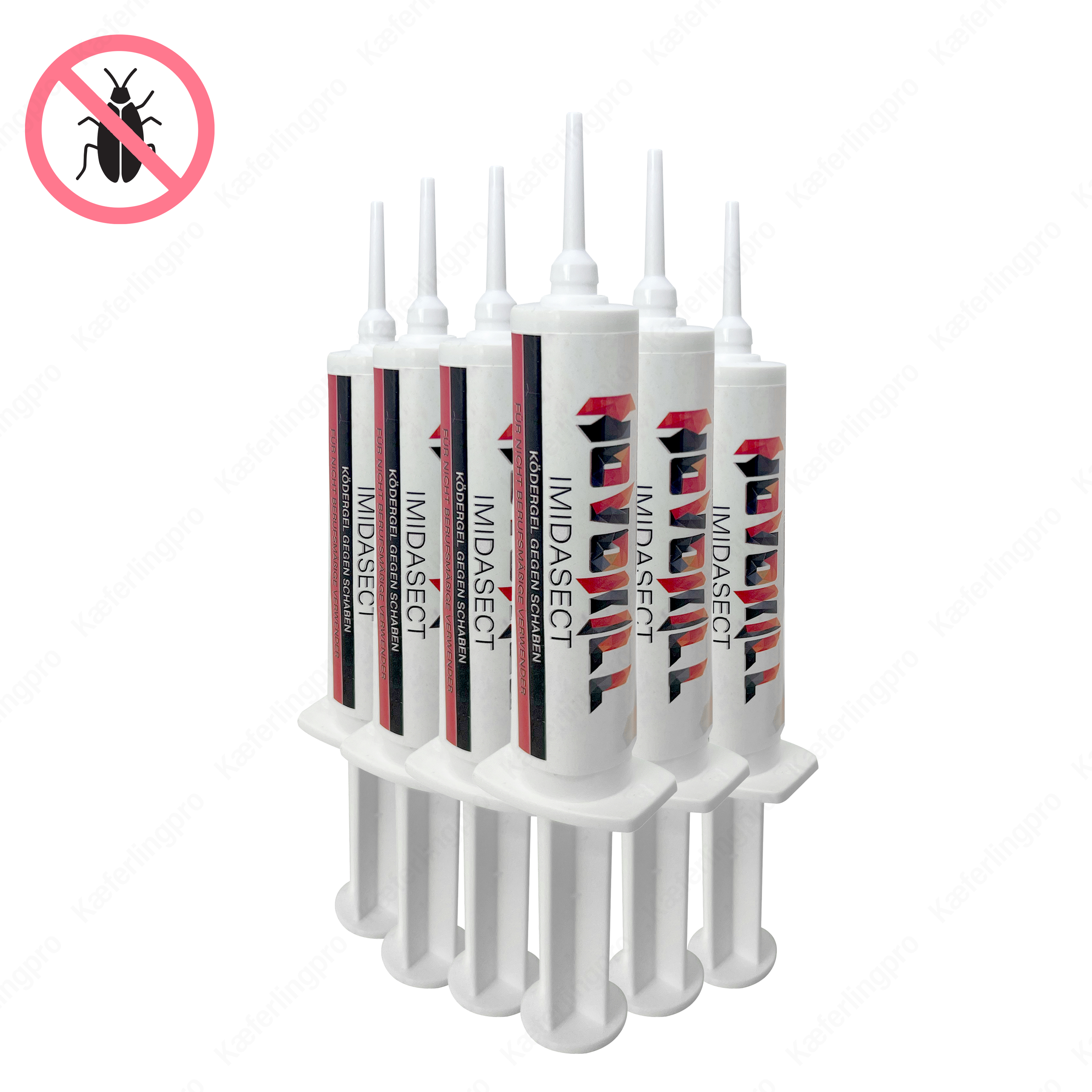 Verpackung des nk Imidasect Schabengels mit sechs 10 g Kartuschen zur professionellen Schabenbekämpfung