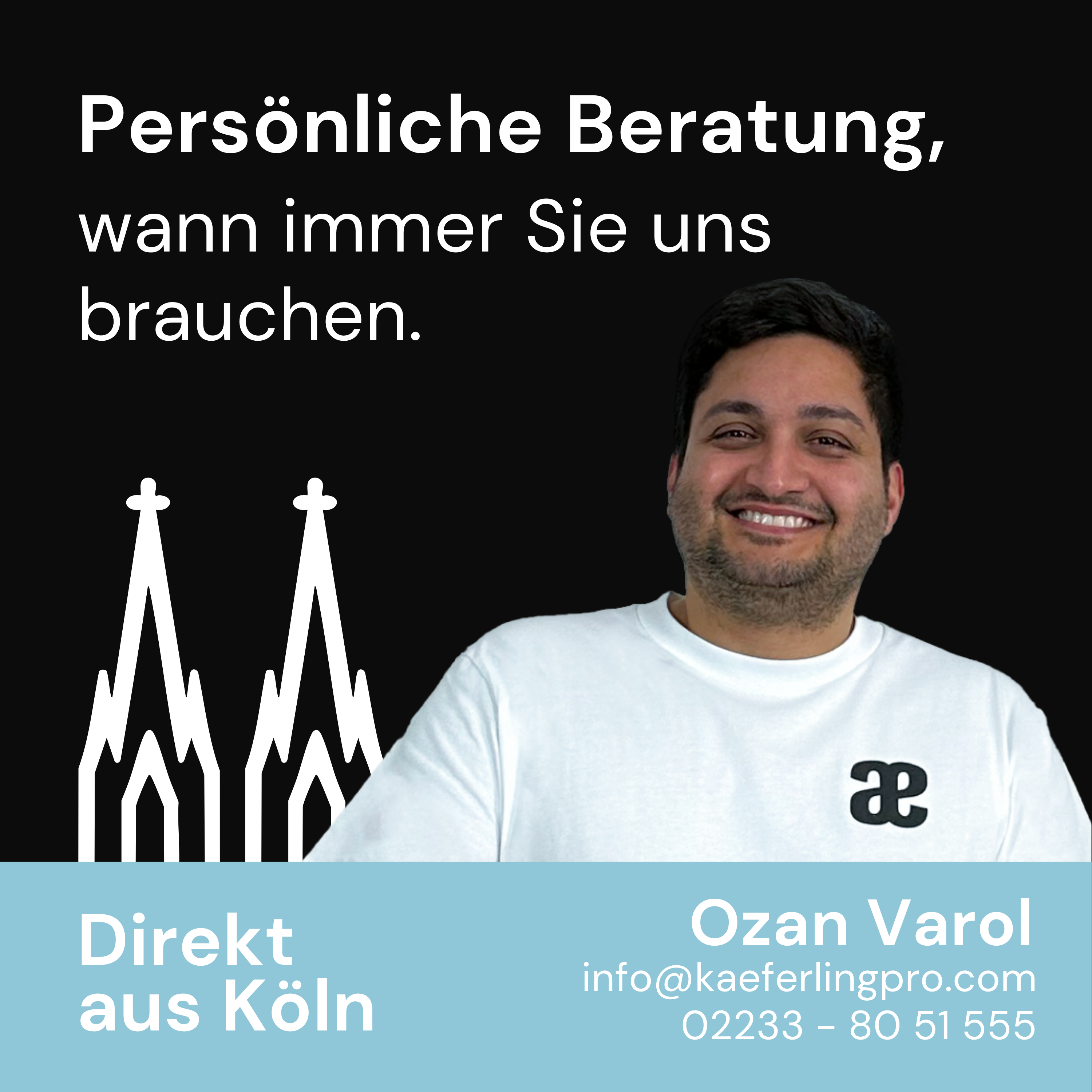 Banner für persönliche Beratung zur Schädlingsbekämpfung in Köln mit Mitarbeiterporträt und Kontaktdaten